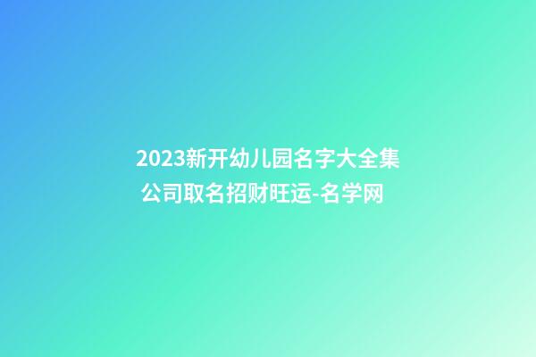 2023新开幼儿园名字大全集 公司取名招财旺运-名学网-第1张-公司起名-玄机派